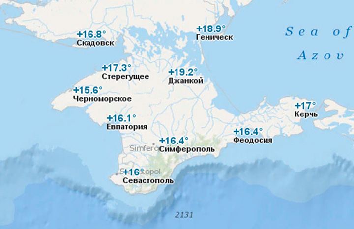Температура воды в мае в Крыму