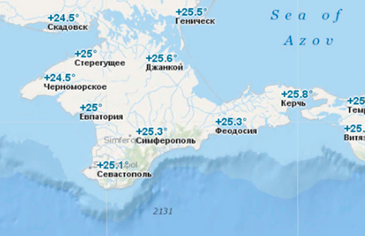 Температура воды в августе в Крыму