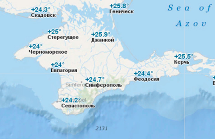 Температура воды в июле в Крыму