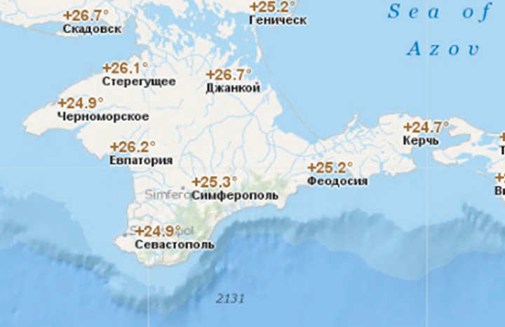 Температура воздуха в июне в Крыму