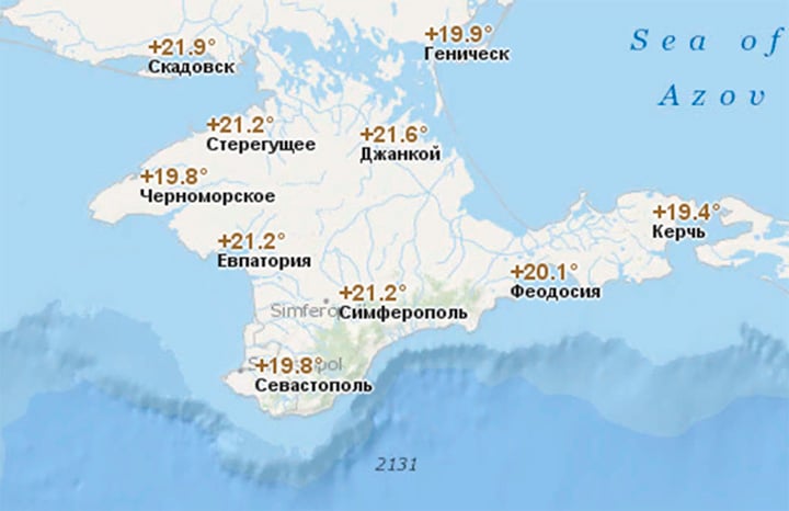 Температура воздуха в мае в Крыму
