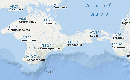 Температура воды в декабре в Крыму