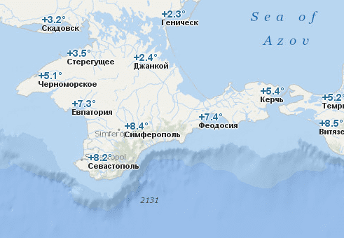 Температура воды в феврале в Крыму