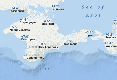 Температура воды в марте в Крыму