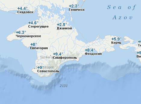 Температура воды в январе в Крыму