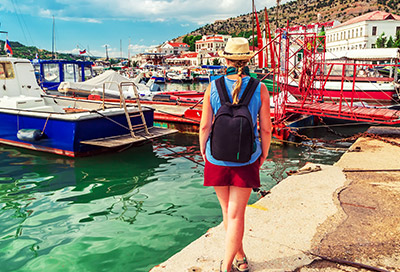 Таврическая набережная в Балаклаве - вид